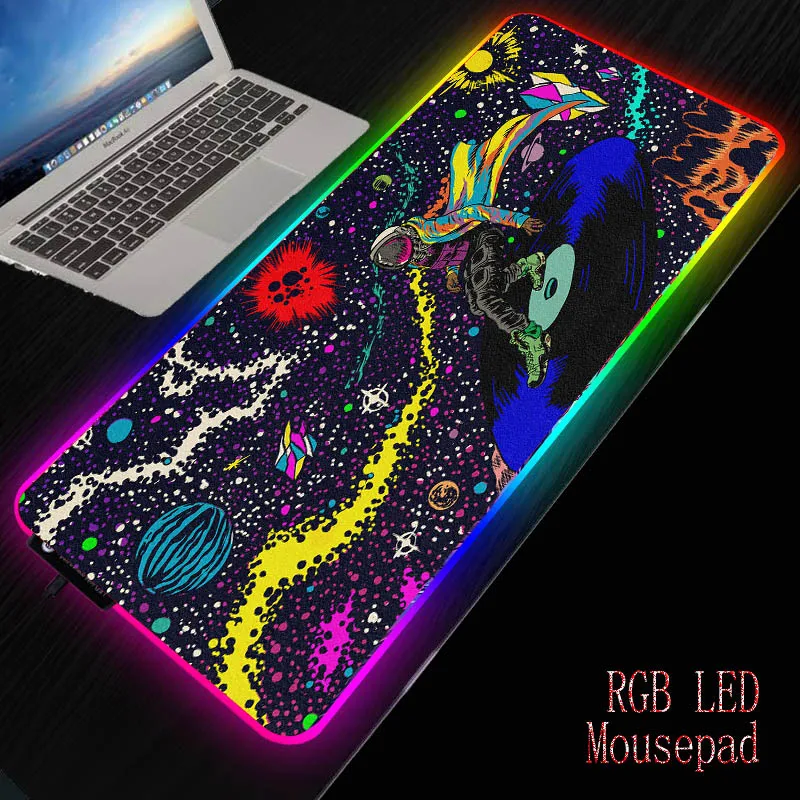 

LED Light Gaming Mouse Pad RGB Large Keyboard Cover Non-Slip Rubber Base Computer Carpet Desk Mat XXL PC Game Mouse Pad For CSGO