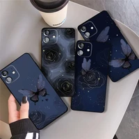 cute butterfly flower leaf phone case for iphone 11 12 mini 13 pro max xr xs x 7 8 plus se 2020 6s 6 soft silicone cover coque