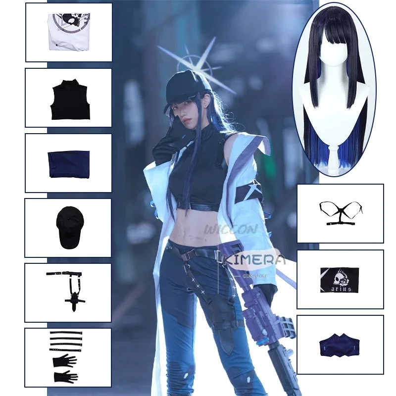 Парик для косплея джумаэ Саори из игры Blue длинных прямых синтетических волос