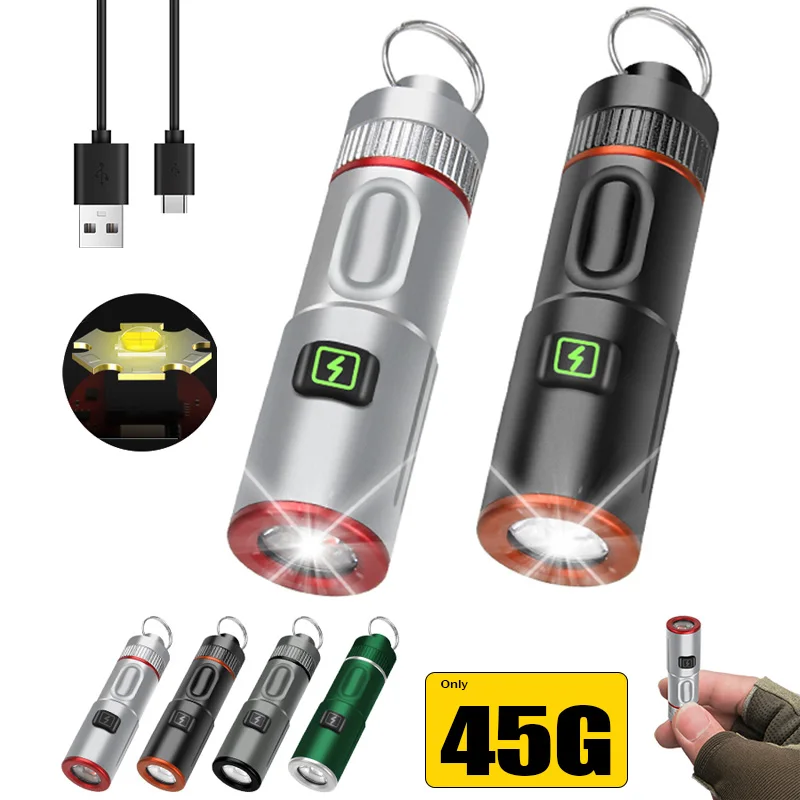 Мини-брелок, светодиодный фонарик, легкая цепочка на шею, фонарик с ...