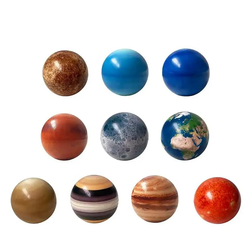 

10 Pcs Solar System Planet Balls Stress Relief Educational Toys Safe Soft Ball Ideal Bouncy Ball Toy Gifts For Kids Toys