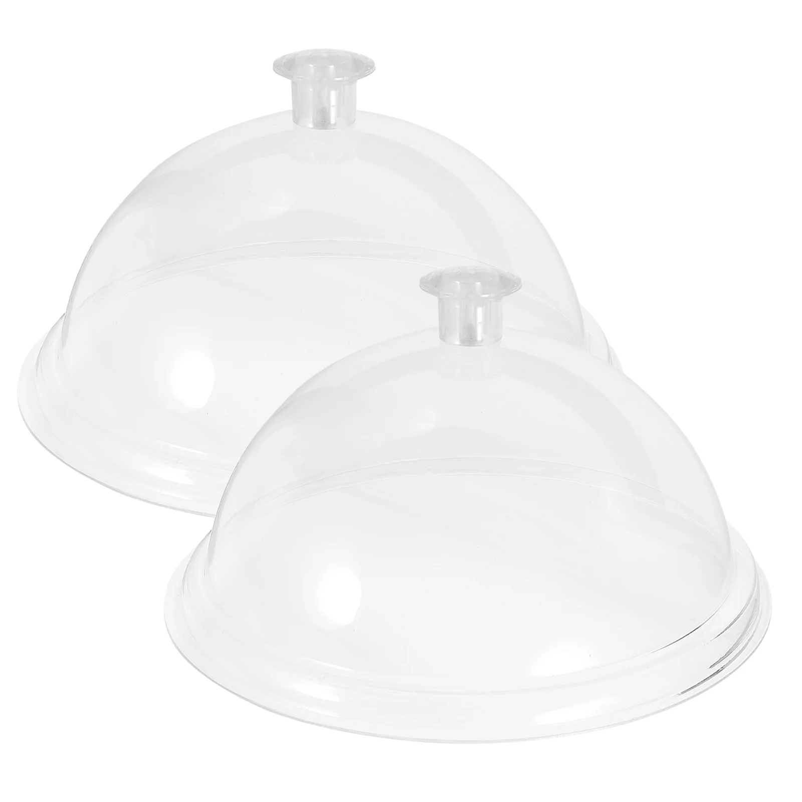 

2 Pcs Portable Food Cover Covers Anti-fly Mosquito Plastic Cake Plates Handle Small White Stands