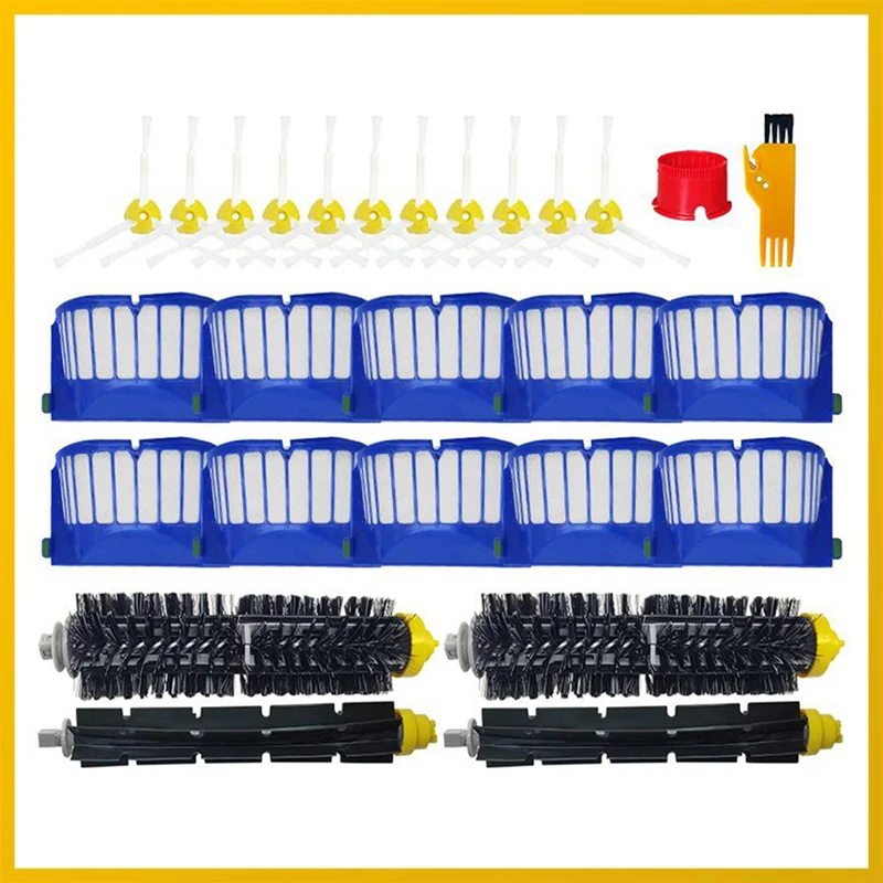 HOT！-Air Filter Main Side Brush Spare for Irobot Roomba 600 Series 601 610 620 630 631 650 651 655 660 585 Vacuum Cleaner Parts