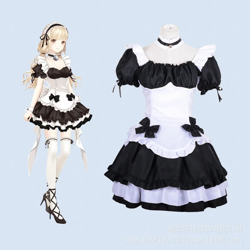 

2022 black cute lolita maid outfit girl girl cute maid cosplay costume anime show day dress dress clothes miracle warm