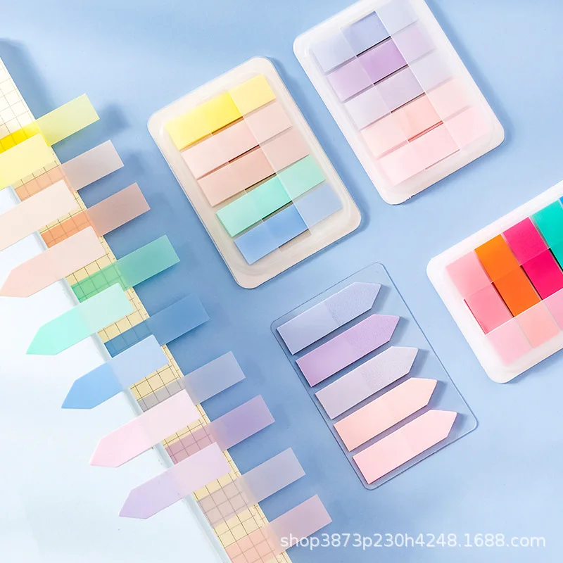 

100 Sheets Writable Classification Index Sticker Notes Transparent Indication Sticker for Page Marker Office School Memo Pad