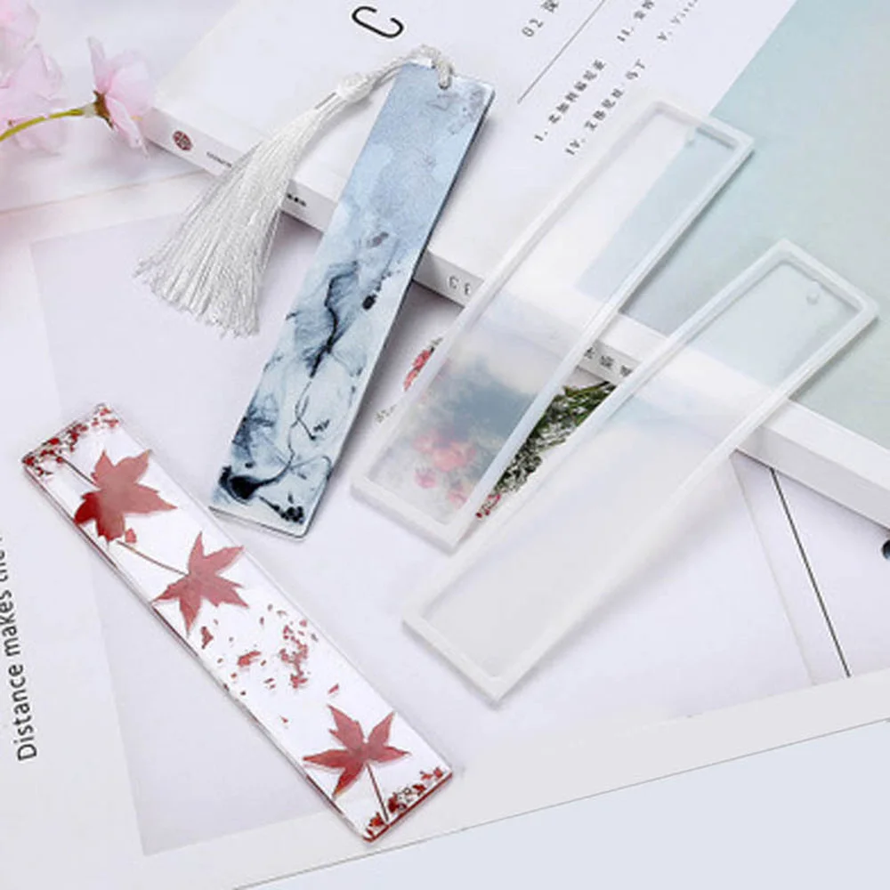 

DIY Rectangular Bookmark Molds Silicone Jewelry Making Tool Crystal Epoxy UV Resin Mould Jewelries Craft Transparent Mold
