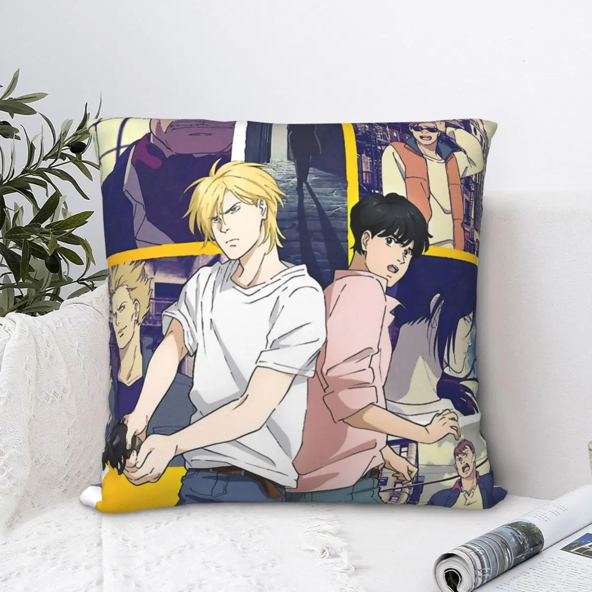 

Banana Fish Cover Hug Pillowcase Backpack Cojines Garden DIY Printed Office Throw Pillow Case Decorative