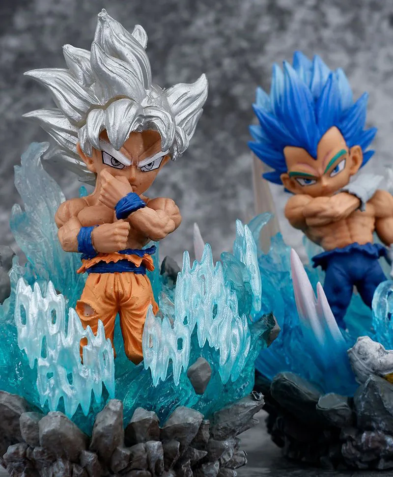 Кавайная аниме-фигурка Dragon Ball 10 см Сон Гоку Вегета супер сайян Боевая осанка