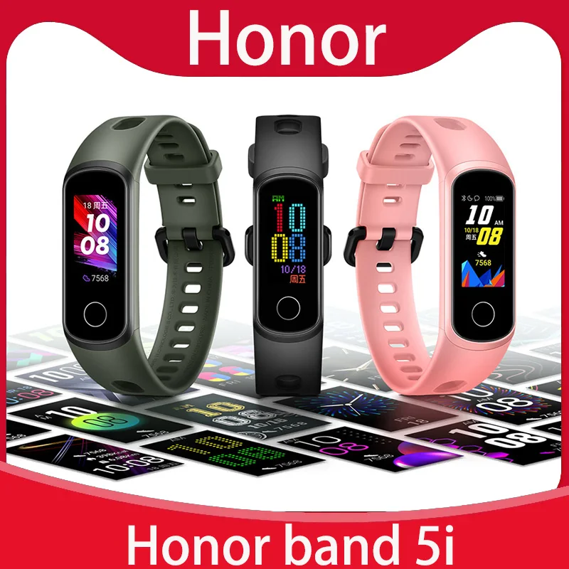 

Original Huawei Honor Band 5i Smart Wristband AMOLED Huawe smart watch sleep swimming sport tracker SpO2 Blood Oxygen for Redmi