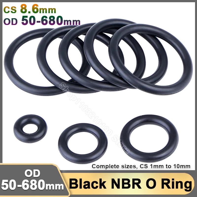 

8.6mm Black NBR O Ring Rbber Sealing Gasket Automobile Nitrile Rubber O-ring Seal Washer Car Plumbing Pneumatic Accessory Tool
