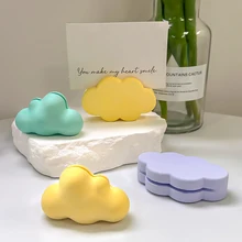 3D Cloud Business Card Holder Silicone Mold DIY Heart Flower Card Clip Mould Cement Concrete Resin Molds Office Table Ornament