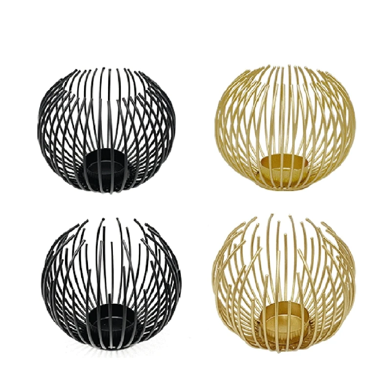 Mini Wrought Iron Candlestick Metal Sea ​​Urchin Candle Holder Stand Decor for Romantic Dinner Wedding Birthday Party Decoration