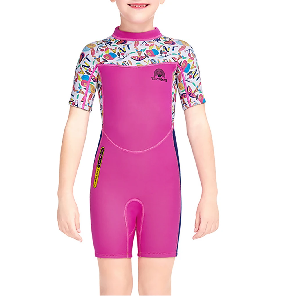 

Children Wetsuits Diving Suit Quick Drying Long-Sleeved Pants Swimsuit for Youth Diving Snorkeling Surfing Swimming Rosy S