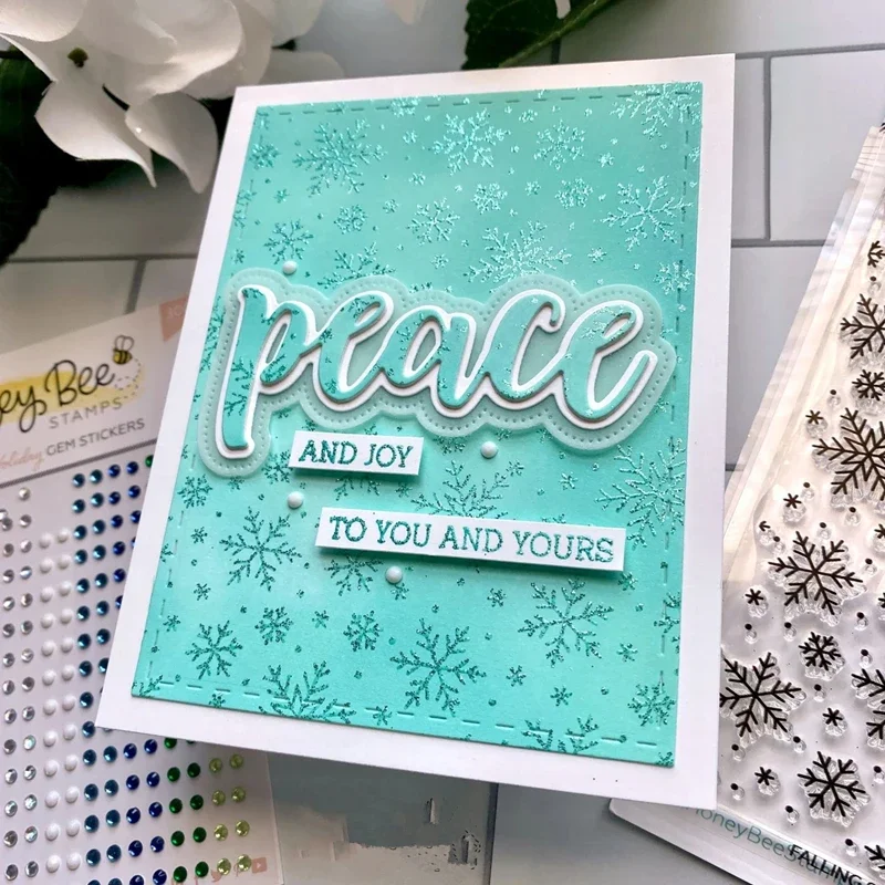 HonB Рождество Buzzword Peace прозрачные штампы для новых 2021 рамка изготовления бумаги