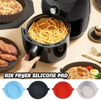 air fryer silicone mat with holder reusable air fryer oven accessory easy to clean durable baking tray fried pizza chicken mat