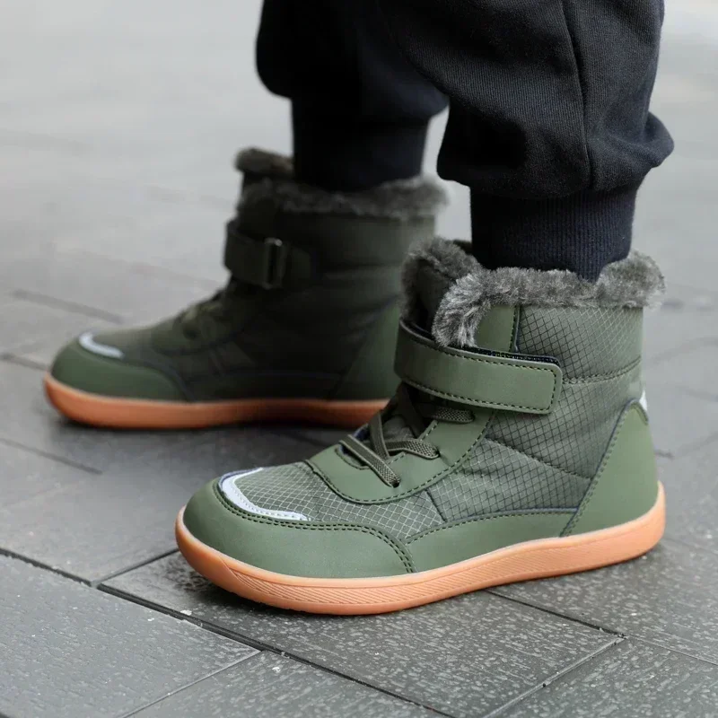 Детские зимние босиком маленькие/большие/детские кроссовки с широким носком