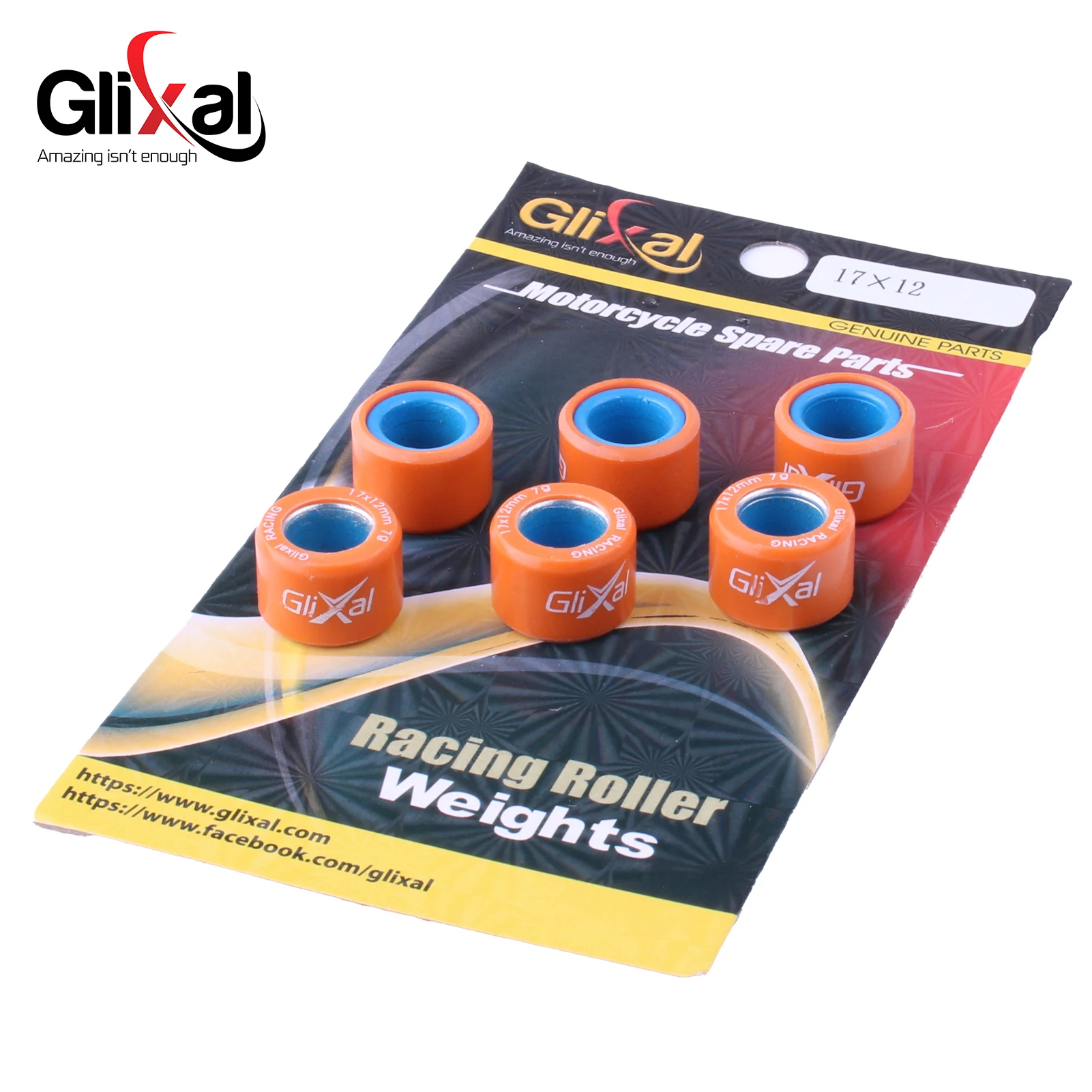 Набор высокопроизводительных роликовых гирь Glixal 17x12 мм для Aprilia Atala Cagiva Derbi Italjet