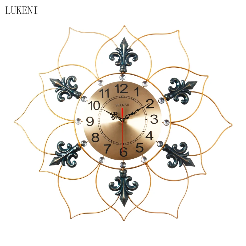 

Простые ретро кованые железные настенные часы в скандинавском стиле креативная домашняя гостиная бесшумные настенные металлические часы 3D настенная наклейка роспись кварцевые часы