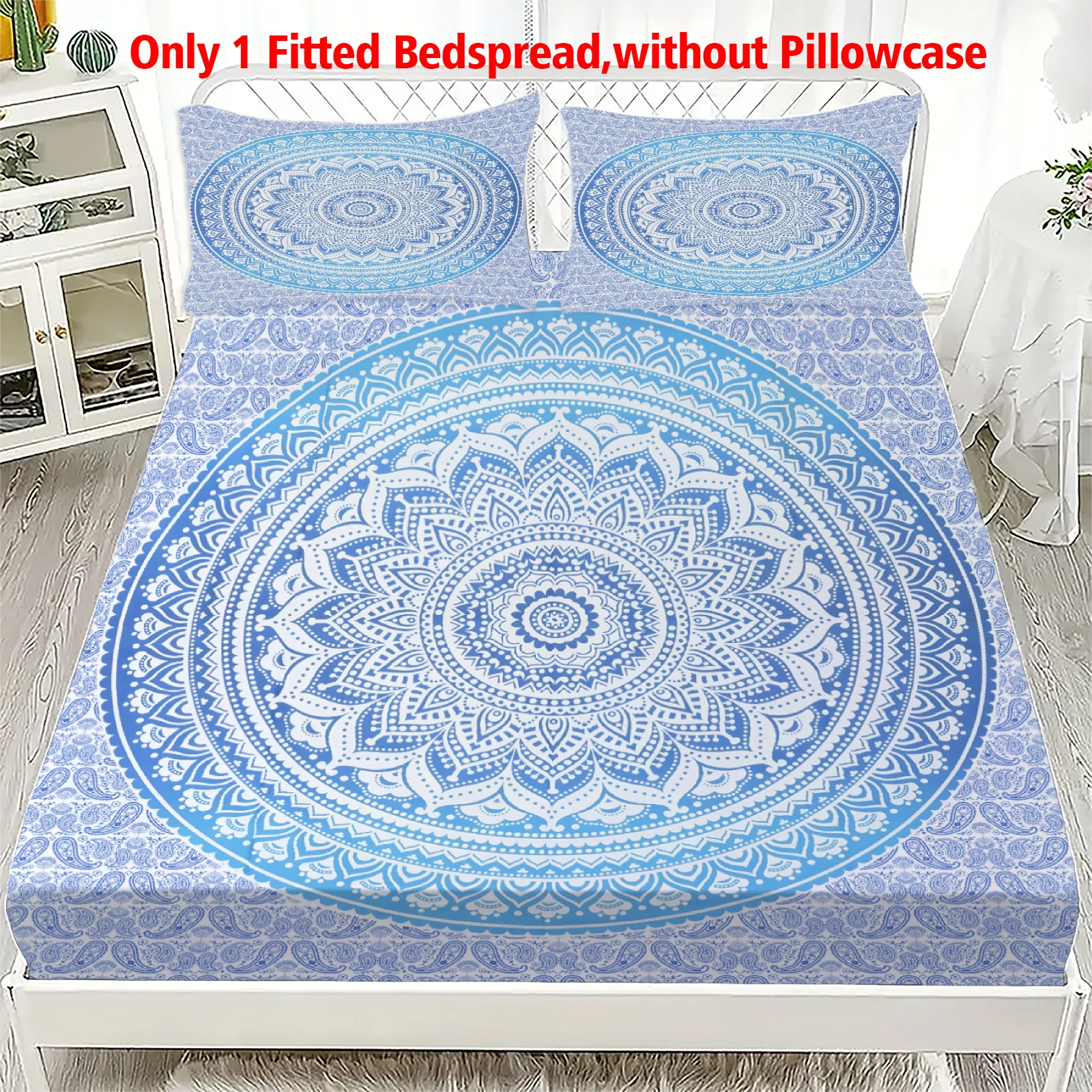 

Синяя богемная простыня из полиэстера