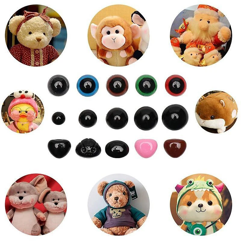 

560Pcs Safety Eyes and Noses with Washers, Colorful Plastic Safety Eyes and Noses In Various Sizes for Dolls, Stuffed Animals