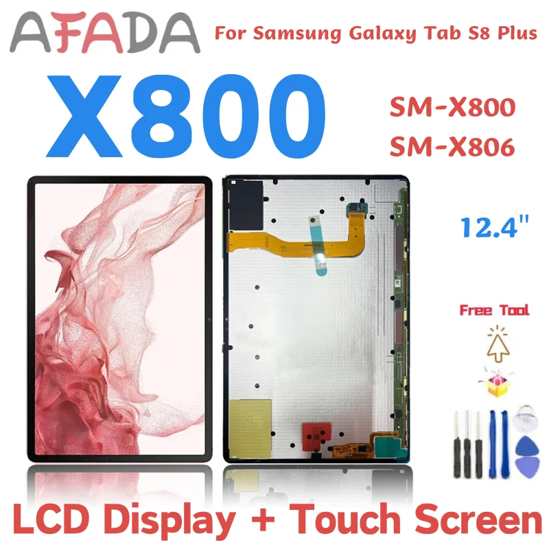 12 4 &quotдля Samsung Tab S8 Plus X800 ЖК-дисплей с цифровым преобразователем сенсорного экрана