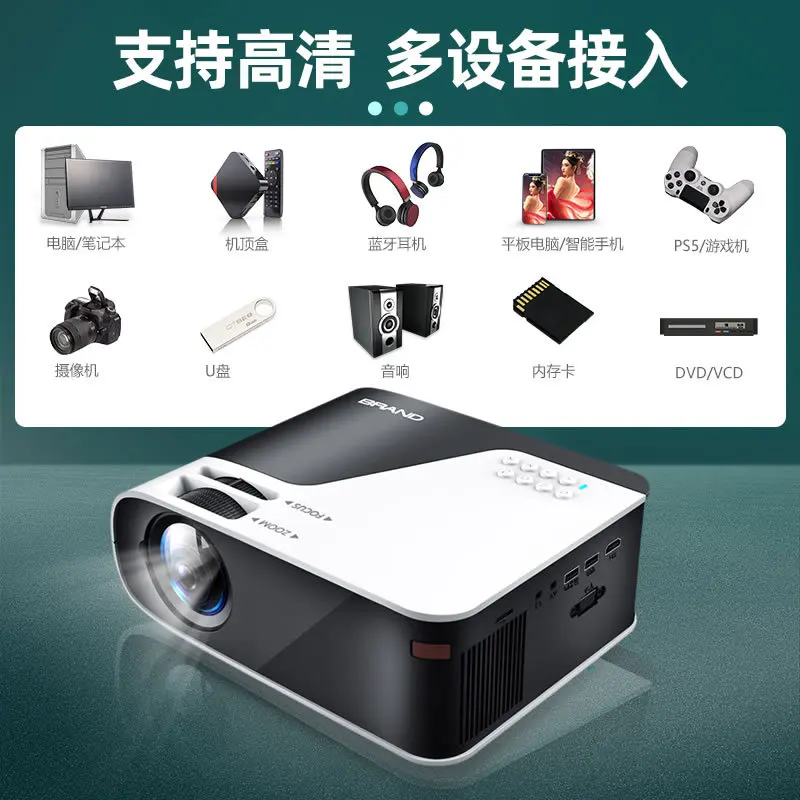 

FOR Projector Home office super HD 1080P mobile WiFi wireless portable projector with screen