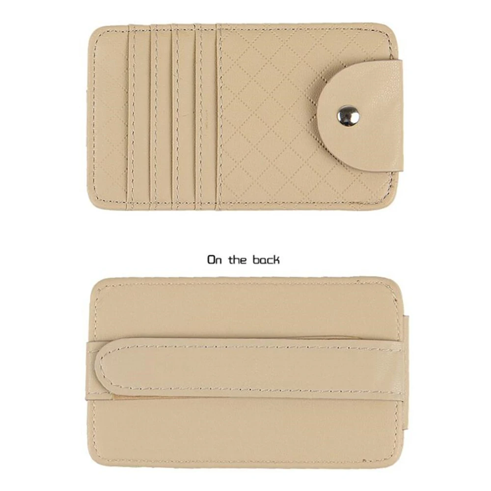 

Universal Car Interior Auto Sun Visor Point Pocket Organizer Pouch Bag PU Leather Card Glasses Storage Holder 14.5*9cm Accessory