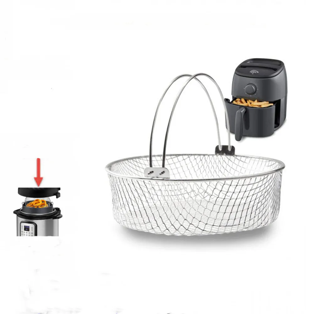 

Air Fryer Basket Stainless Steel Mesh Basket for Air Fryer Air Fryer Accessory Basket with Handle