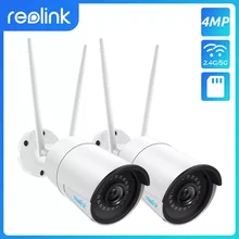 [2 Pack] Reolink 2.4G/5Ghz wifi camera 4MP Onvif infrared night vision IP66 waterproof outdoor indoor surveillance RLC-410W