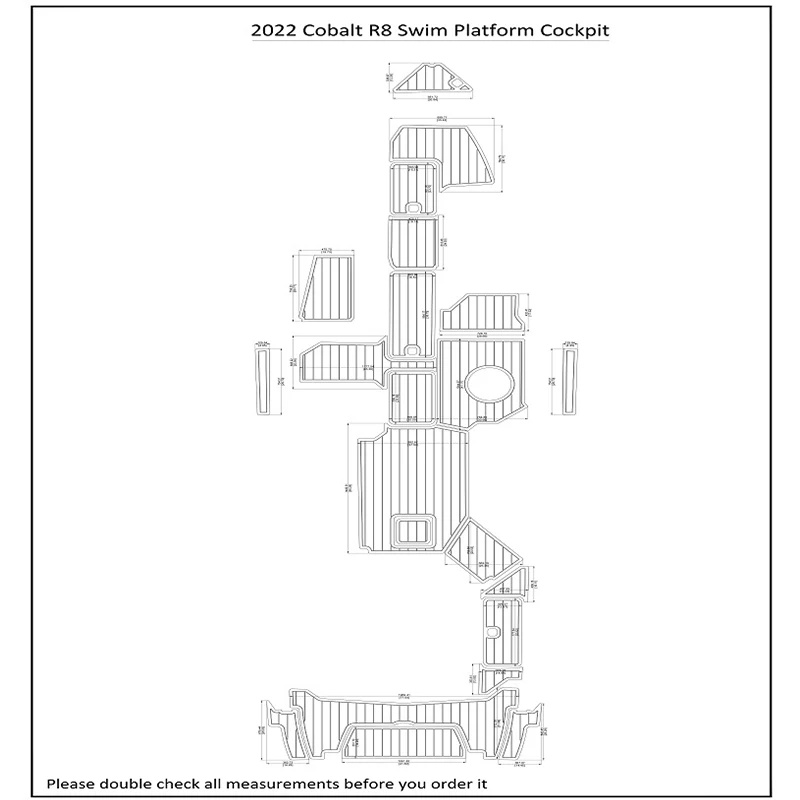 

2022 Cobalt R8 Swim Platform Cockpit Boat EVA Faux Foam Teak Deck Floor Pad