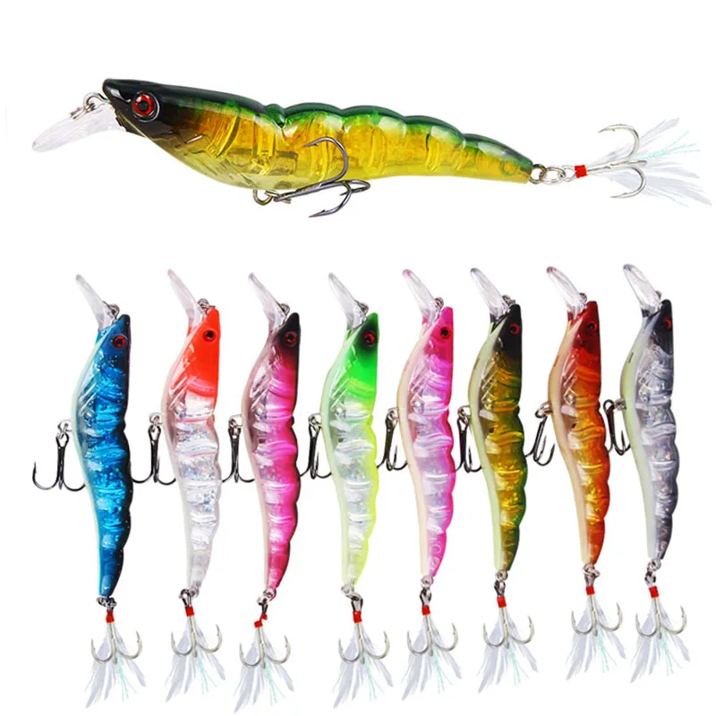 

1Pcs 13.6g 9.5cm Minnow Fishing Lures shrimp Sinking lure Floating Artificial Laser Fishing Wobblers Crank Bait Plastic Pesca