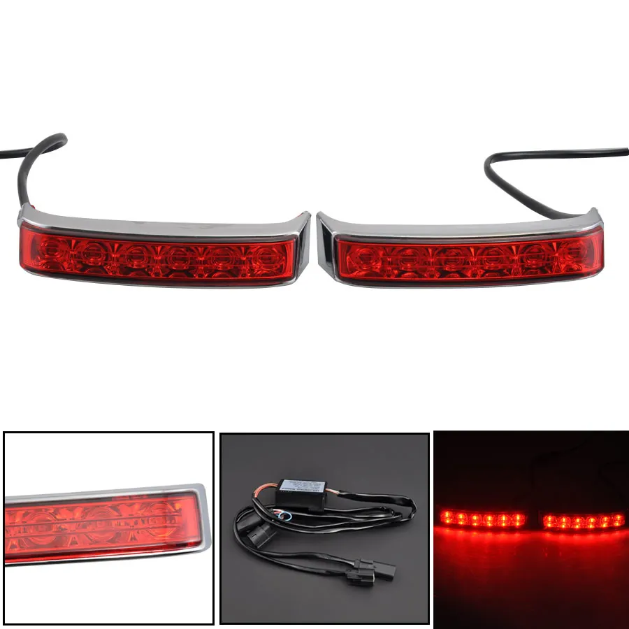 

Motorcycle Saddlebag Housing Tail Run Brake Turn Light Lamp LED Red Lens Fits For Touring 14-18 Hot Sell Products