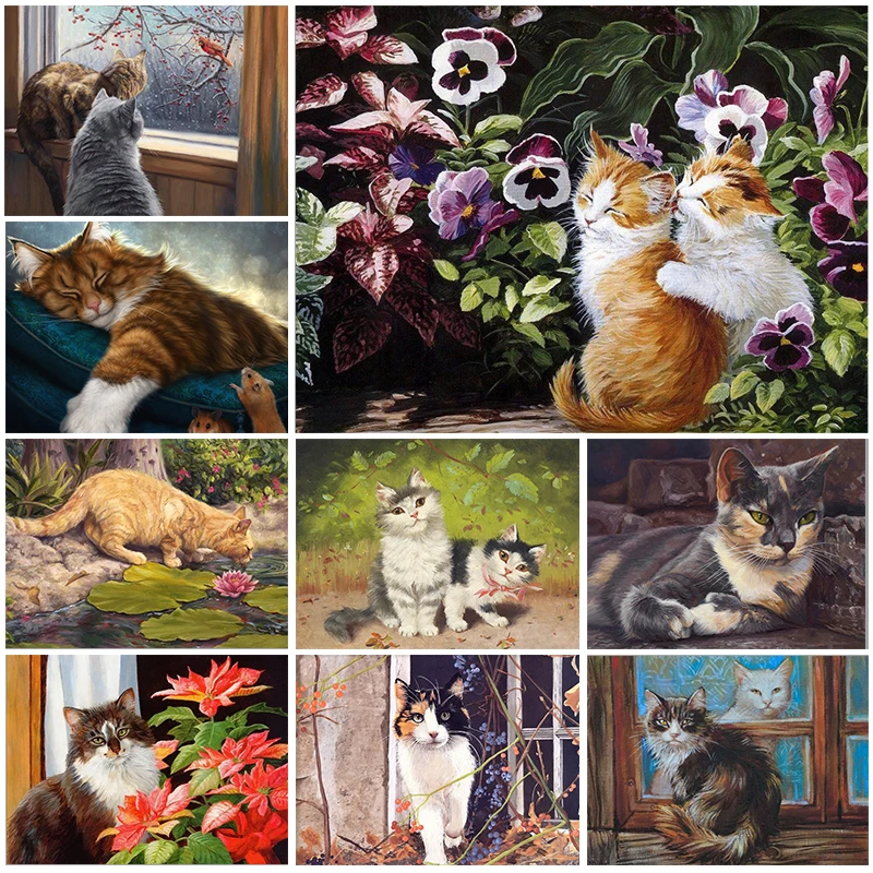 

Кот и его спутник, алмазная живопись, рисование, сон, игры, питьевая Алмазная мозаика, искусственная вышивка крестиком, украшение