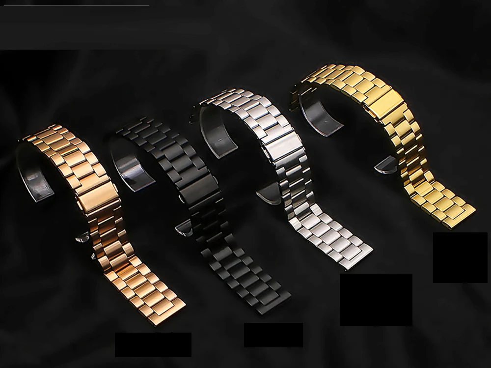 Watch Band Stainless Steel Straps 14 16 20 22 24mm Watch Accessories High Quality Metal Strap for Samsung Galaxy /Huawei watch