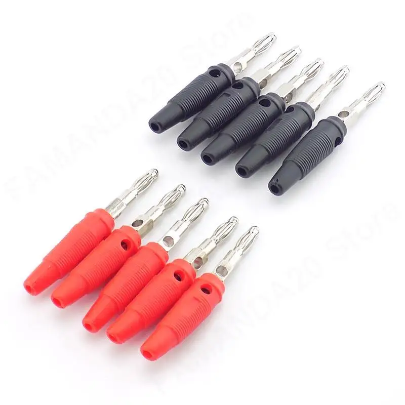 

10Pcs/lot DIY Connector 4mm Solderless Stackable Banana Plug Video Audio Connector For Musical Speaker M20