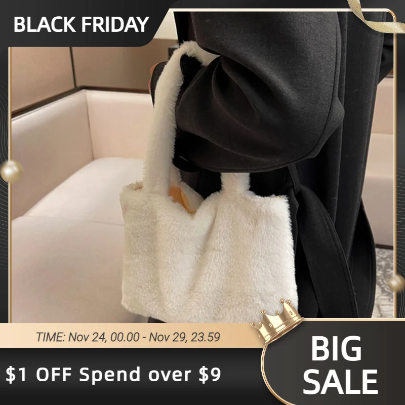 

Универсальная милая сумка, Осень-зима, новая сумка через плечо, японская свежая плюшевая сумка, ручная сумка, роскошные дизайнерские сумки