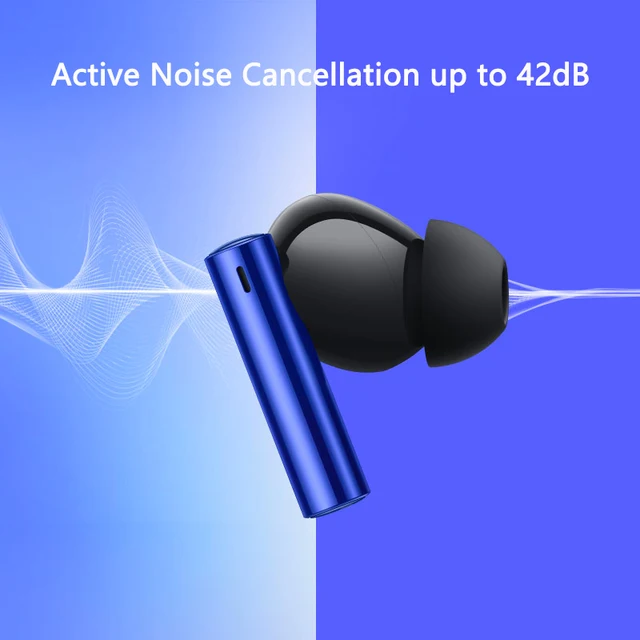 Global Version realme buds air 3 Bluetooth 5.2 long battery life Earphone 42dB Active Noice Cancelling Headphone IPX5 Waterproof 4