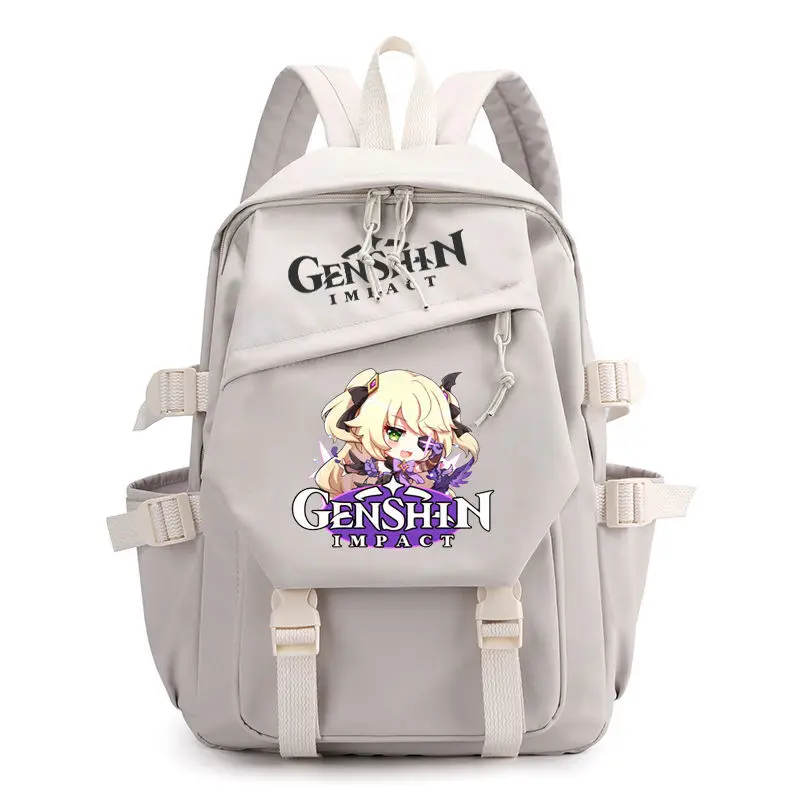 

Милый школьный рюкзак с японским мультяшным рисунком Genshin Impact Fischl унисекс, Студенческая сумка для детей и подростков