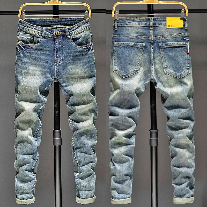 Trousers Man Skinny Jeans Summer Fashion Casual Cotton Denim Slim Fit Pants Male Jeans Men Luxury Shoes minus two cargo y2k
