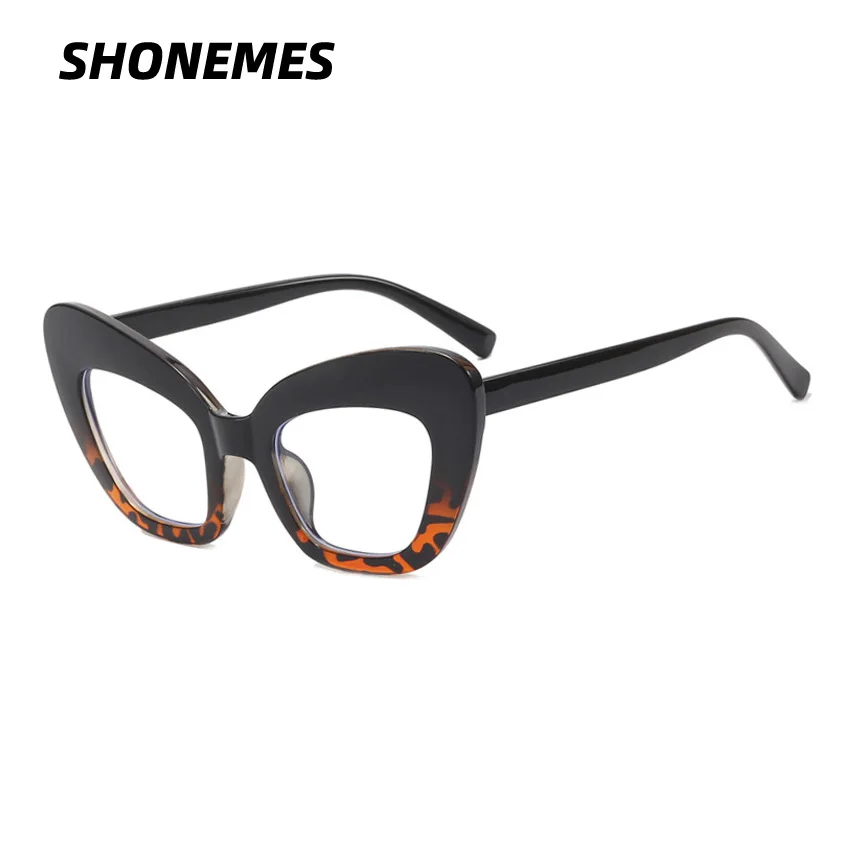 Фото SHONEMES очки «кошачий глаз», стильные большие очки, оптические очки с защитой от синего света, компьютерные очки, черные, красные для женщин №1