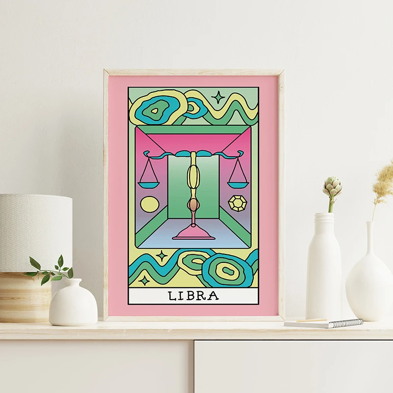 Абстрактные знаки зодиака печать на холсте без рамы акварельная живопись