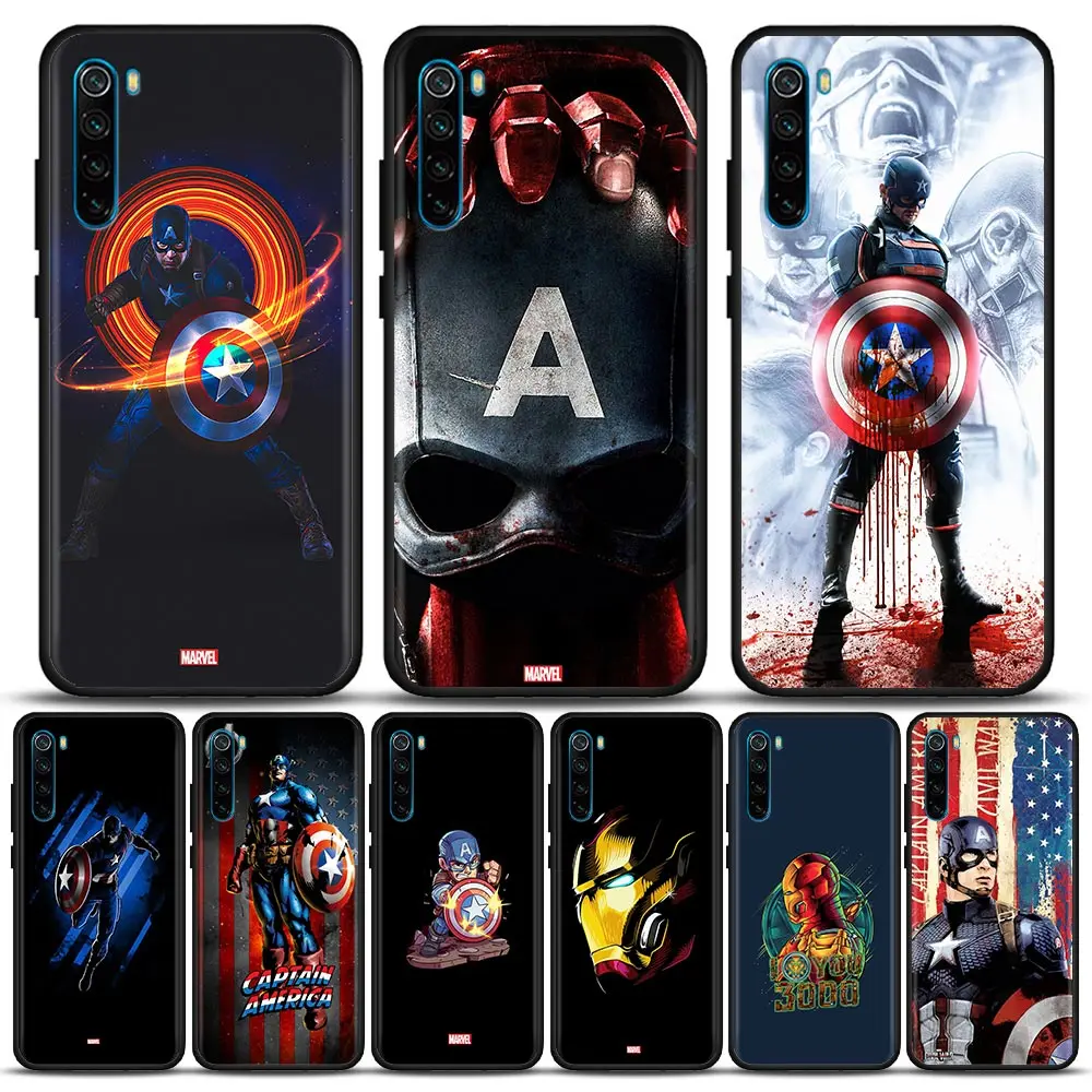

Marvel Phone Case for Redmi 6 6A 7 7A Note 7 8 8A 8T 9 9S Pro 4G 9T Case Soft Silicone Cover Marvel Captain America
