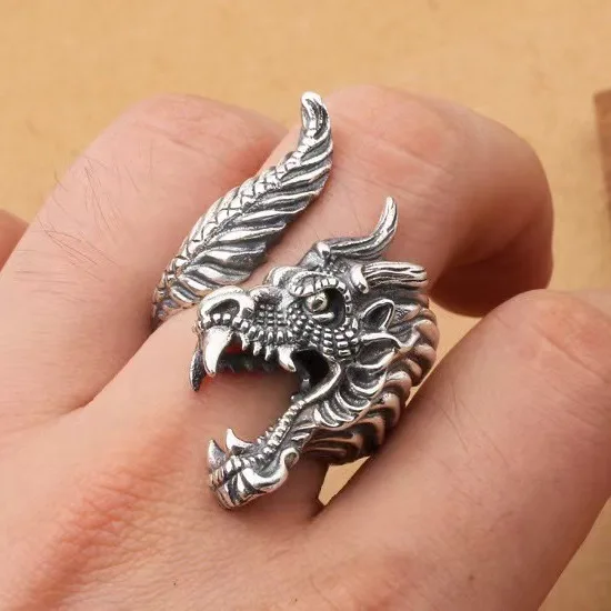 Европейский и американский Серебряный цвет Fengwei Открытое кольцо с головой