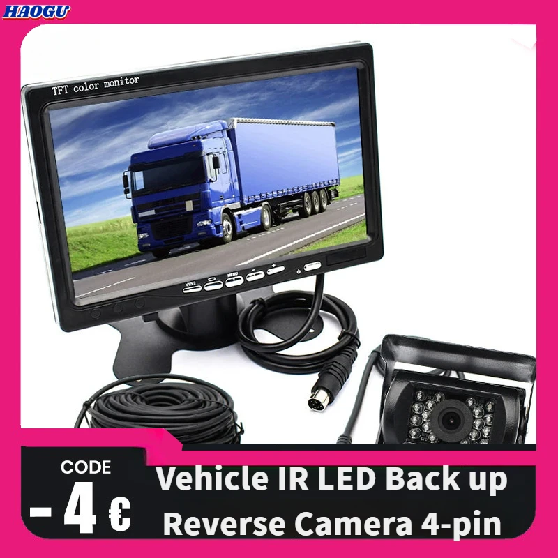 Автомобиль Haohu ИК-светодиодная резервная камера заднего вида 4-контактный разъем