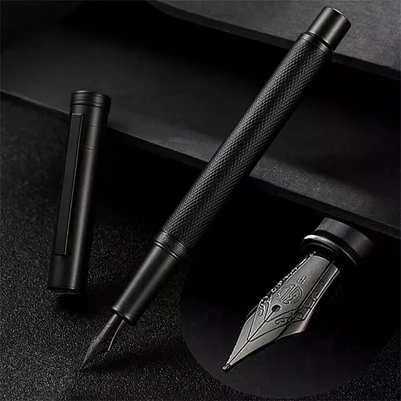 

Hongdian Black Forest Metal Fountain Pen Titanium Ink Pen EF/F/Bent Nib Beautiful Tree Texture Writing Pen for Office Business