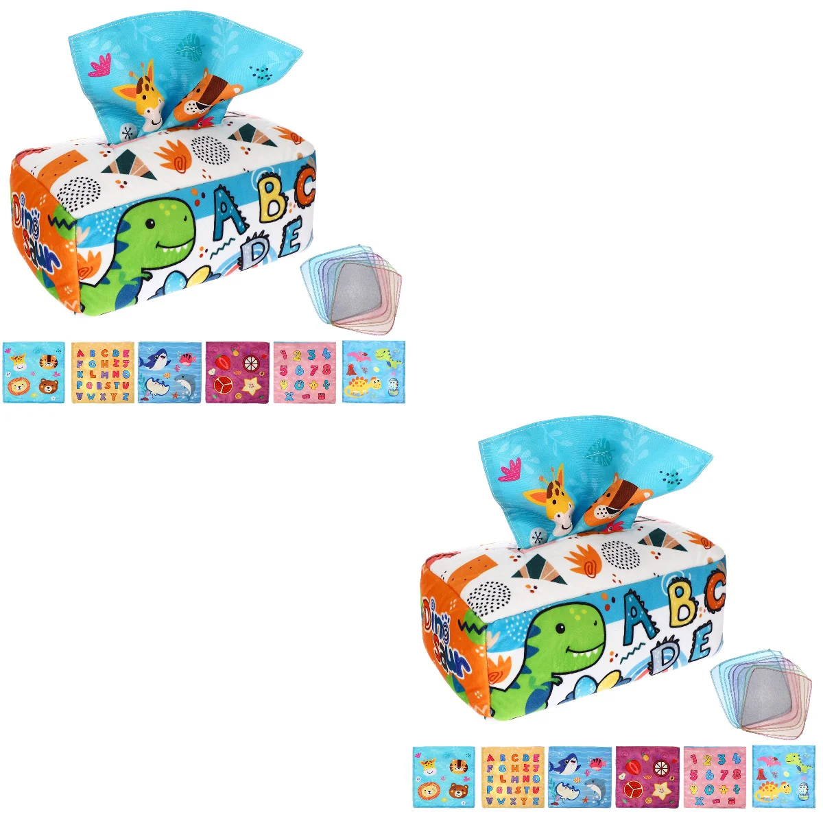 

2 Sets Babies Toys Pumpkin Infant Montessori Baby Tissue Box Toddler Fabric Early Learning Playthings 6 Months Child