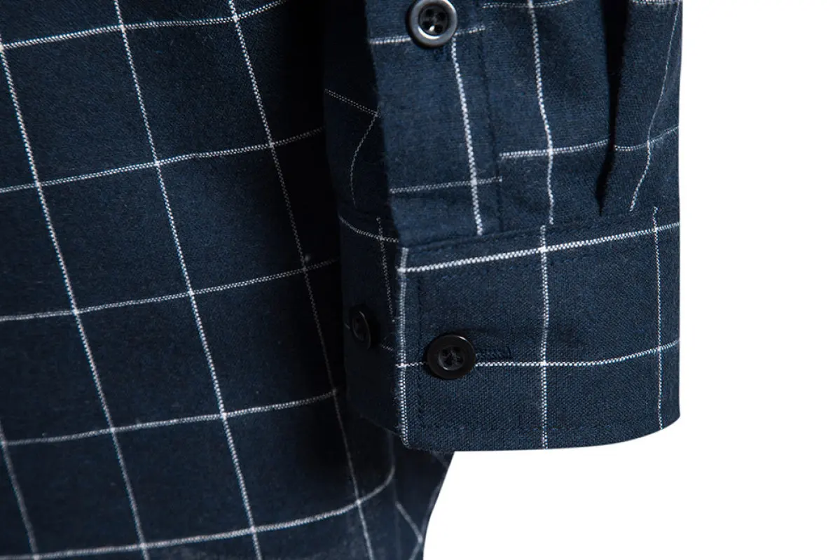 Vintage Shirt Plaid Shirts Men Clothings Camisa Para Hombre Camisas Manga Larga Hombre Chemisiers Mens Fashion Checked Shirt