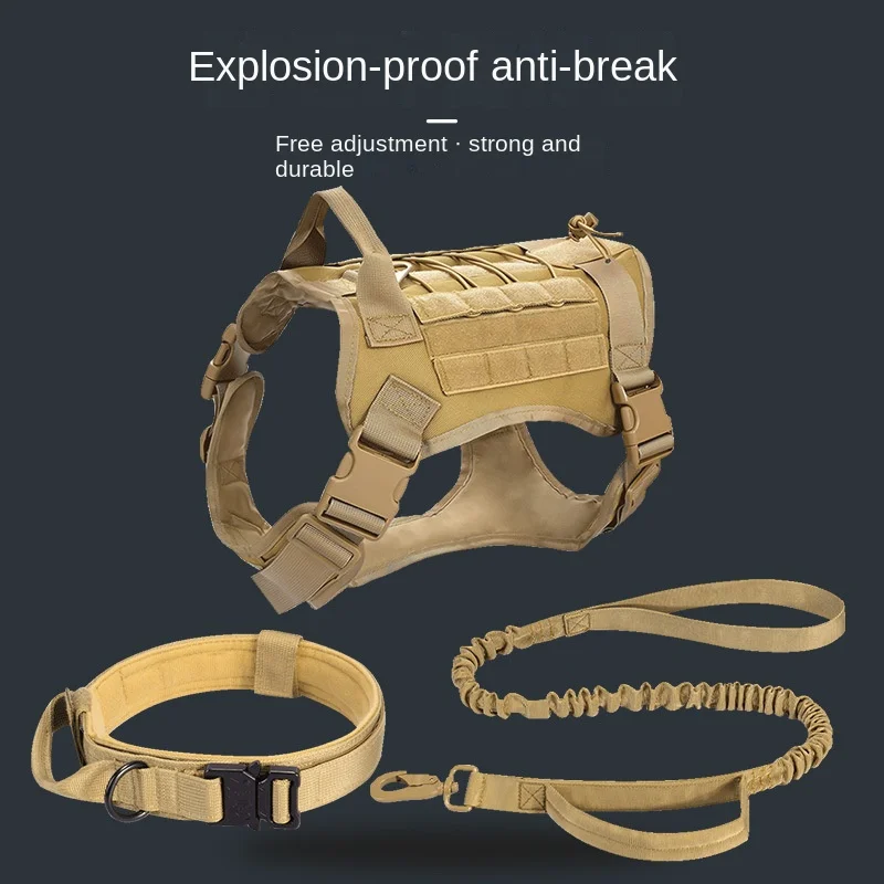 

Dog tactical traction chest and back collar suit large dog tactical hand holding dog rope training dog chest and back