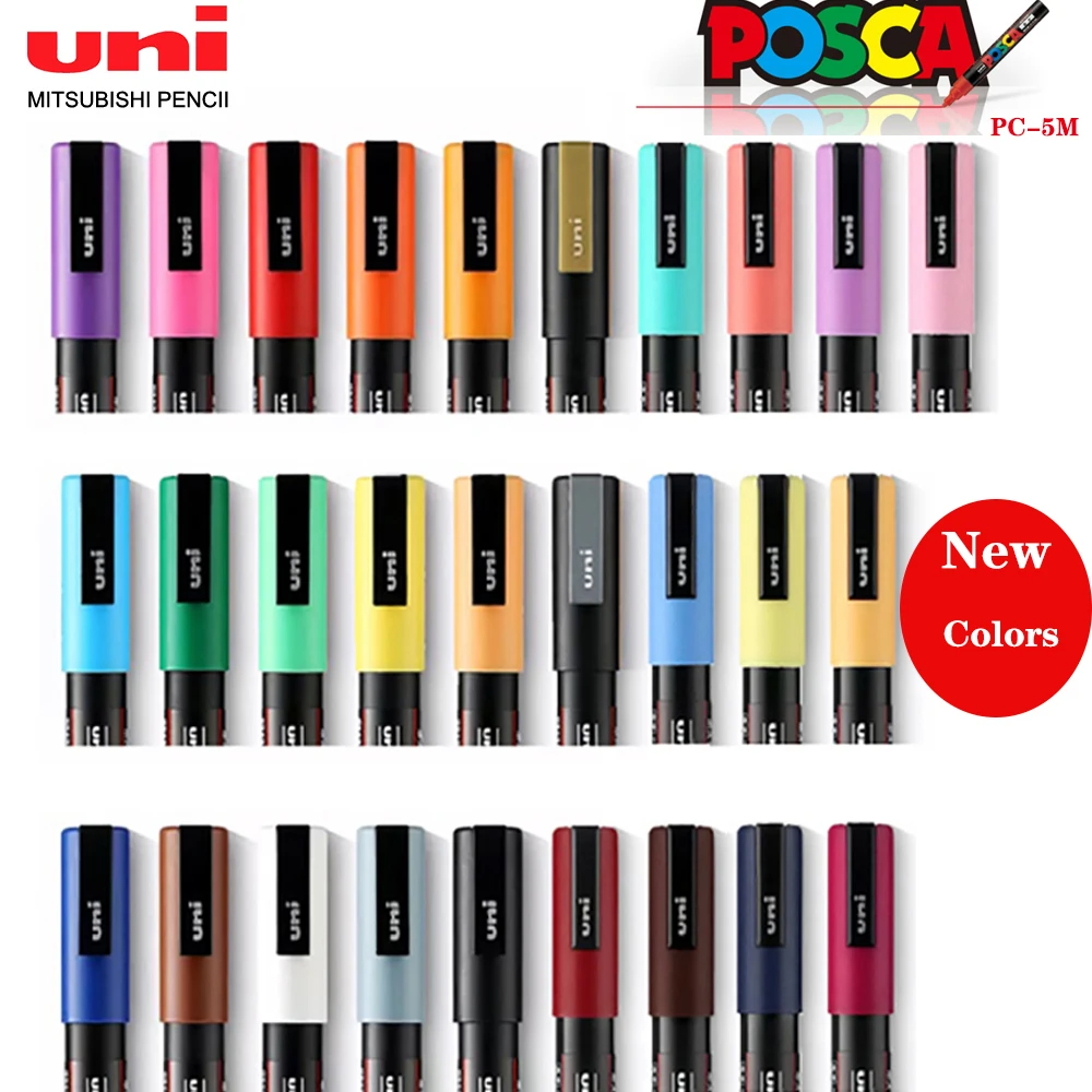 28 Colors Set UNI POSCA Markers PC-5M POP Poster Graffiti Advertising Pen Paint Pen Anime Stationery Caneta Posca Art Supplies