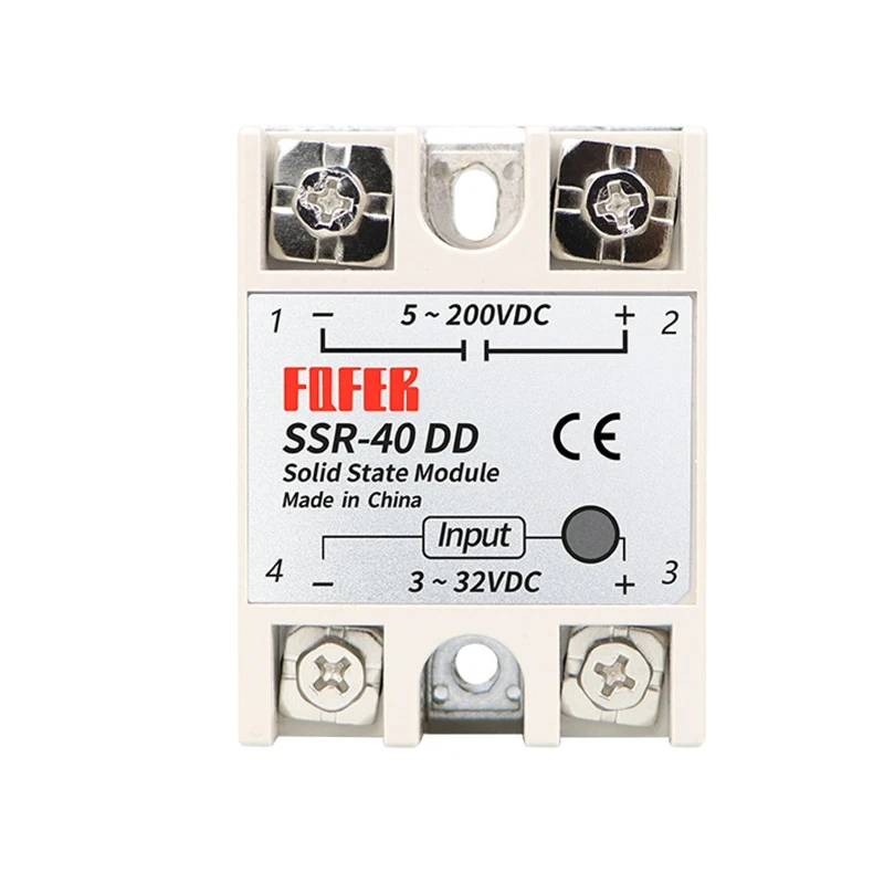

Твердотельное реле 40DD 3-32VDC 40A выход 5-200V DC Модуль управления ontactor